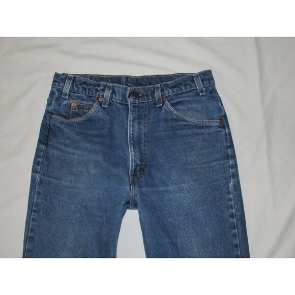 Vtg 90s Levis 517 Jeans Mens 32/33x33 Bootcut Orange Tab MADE IN USA Distressed - Picture 2 of 11